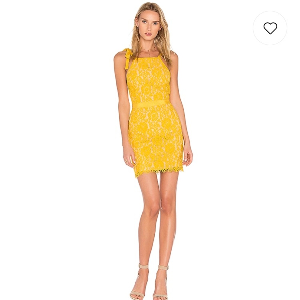 Yellow lace dress- Revolve